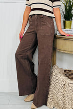 Dark Brown Retro Washed Patch Pocket Loose Jeans