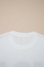 Fiery Red USA Graphic Half Sleeve Loose Ribbed Top
