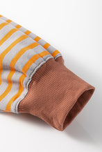 Pink Stripe Colorblock Drop Shoulder Oversize Sweatshirt