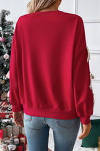 Fiery Red Sweet Bowknot Round Neck Sweatshirt