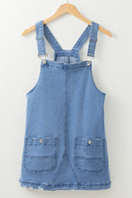 Dusk Blue Pocket Adjustable Straps Denim Overall Dress