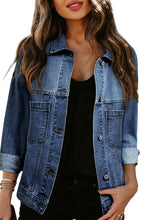 Light Blue Washed Oversized Pocketed Denim Jacket