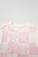 Pink Preppy Checkered Bowknot Knit Vest