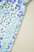 Sky Blue Floral Bow Front Puff Sleeve Mini Dress