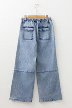 Ashleigh Blue Acid Wash Exposed Seam Drawstring High Waist Jeans