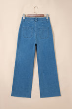 Dark Brown Retro Washed Patch Pocket Loose Jeans