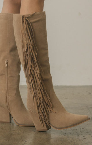 OASIS SOCIETY OUT WEST - Knee-High Fringe Boots