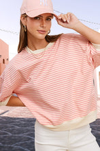 Crew Neck Stripe Short Sleeve Top