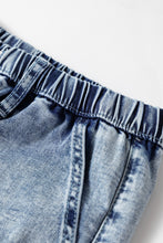 Ashleigh Blue Acid Wash Exposed Seam Drawstring High Waist Jeans