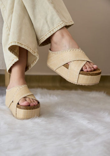 NINA DOUBLE BUCKLE BANDS COMFORTABLE WEDGES