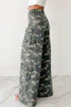 Green Camo Multi Pocket Cargo Wide Leg Jeans