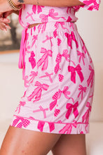 Pink Sweet Bow Print Shirt and Shorts Pajama Set