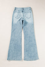 Dusk Blue Acid Wash Flared Leg Jeans