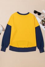 Light Grey Color Block Thumbhole Sleeve Drop Shoulder Sweatshirt