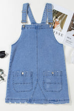 Dusk Blue Pocket Adjustable Straps Denim Overall Dress