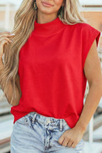 Yellow Solid Color High Neck Cap Sleeve Loose Top