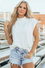 Yellow Solid Color High Neck Cap Sleeve Loose Top