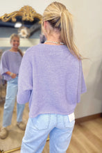 Beau Blue 3/4 Sleeve Boxy Knit Button Down Sweater Cardigan