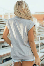 Yellow Solid Color High Neck Cap Sleeve Loose Top