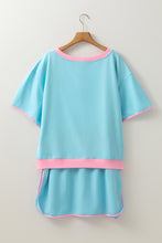 Evergreen Plus Size Contrast Trim T Shirt and Skort Two Piece Set