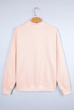 Light Pink Oversize Blessed Embroidered Mock Neck Sweatshirt
