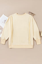 Apricot LOVE Side Slits Crew Neck Oversized Sweatshirt