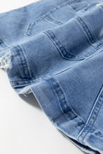 Dusk Blue Pocket Adjustable Straps Denim Overall Dress