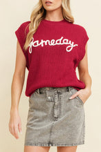 Racing Red Game Day Letter Pattern Knitted Sweater