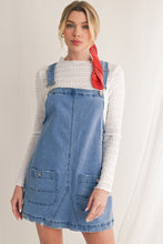 Dusk Blue Pocket Adjustable Straps Denim Overall Dress
