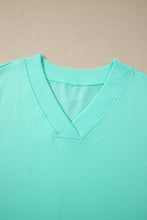 Sachet Pink V Neck Short Sleeve Top Drawstring Shorts 2pcs Set