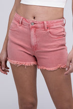 Acid Washed Frayed Cutoff Hem Shorts