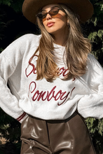 Light Grey Letter Embroidered Graphic Sweater