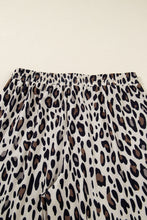 Khaki Exposed Seam Patched Pocket Plus Size Leopard Wide Leg Pants