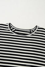 Khaki Striped Batwing Sleeve Oversized Top