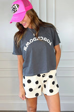 Pink Polka Dot Print Drop Shoulder Pullover Drawstring Shorts Set