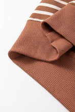 Pink Stripe Colorblock Drop Shoulder Oversize Sweatshirt