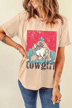 Khaki Cowgirl Slogan Print Rodeo Graphic Tee