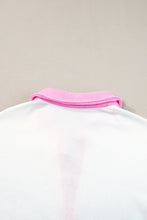 White Stripe Colorblock Sleeve Collared Mini Dress