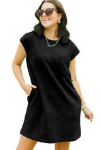 Mint Green Plain Textured Pocketed Mini Dress