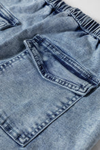 Ashleigh Blue Acid Wash Exposed Seam Drawstring High Waist Jeans