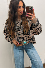 Black Colorblock Bow Pattern Drop Sleeve Sweater