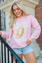 Pink GAME DAY Football Print Casual Sweatshirt