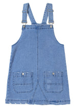 Dusk Blue Pocket Adjustable Straps Denim Overall Dress