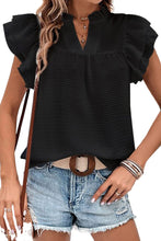 White Basic Textured Tiered Ruffle Sleeve Blouse for Women