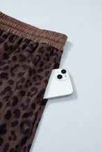 Brown Plus Size Leopard Short Set