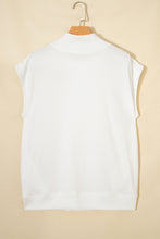 Yellow Solid Color High Neck Cap Sleeve Loose Top