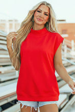 Yellow Solid Color High Neck Cap Sleeve Loose Top