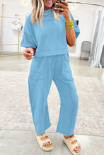 Mint Green Drop Shoulder Boxy Tee and Barrel Pants Set