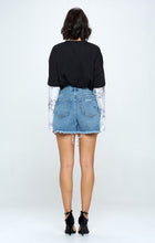 HIGH RISE RIPPED DENIM SHORTS