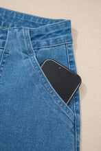 Dark Brown Retro Washed Patch Pocket Loose Jeans